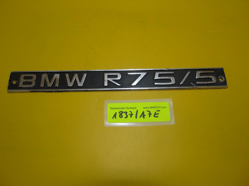 BMW R75 /5 Emblem Platte Typenschild für Anlasserdeckel 1257535 type plate