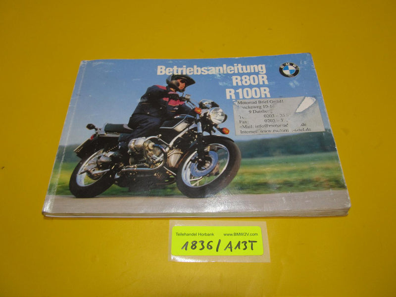 BMW R100 R80 R Betriebsanleitung Serviceheft 9799070 1992 riders manual