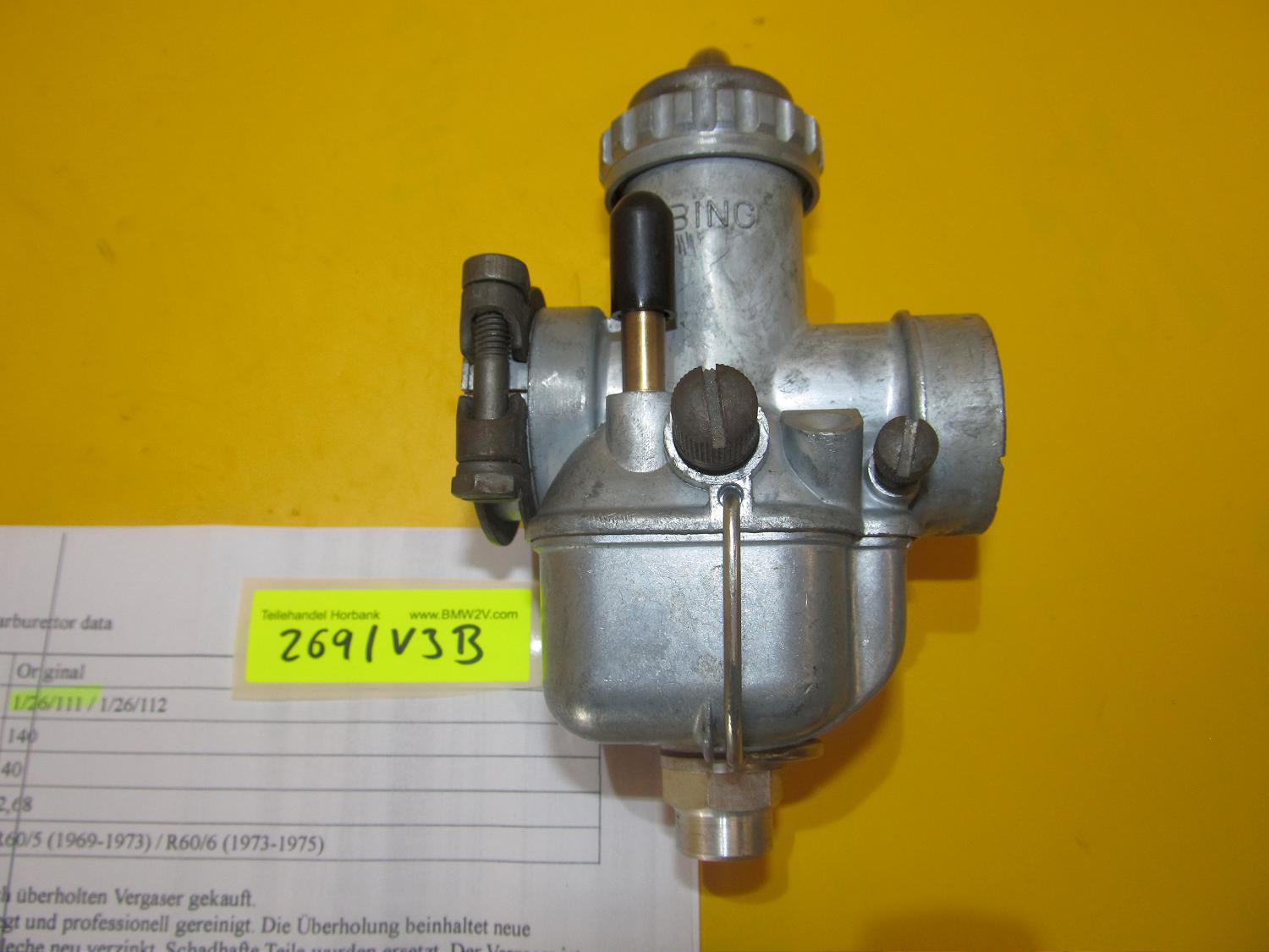 BMW R60 R50 /5 /6 (R26 R27) Vergaser links Bing 1/26/111 NOS carburett