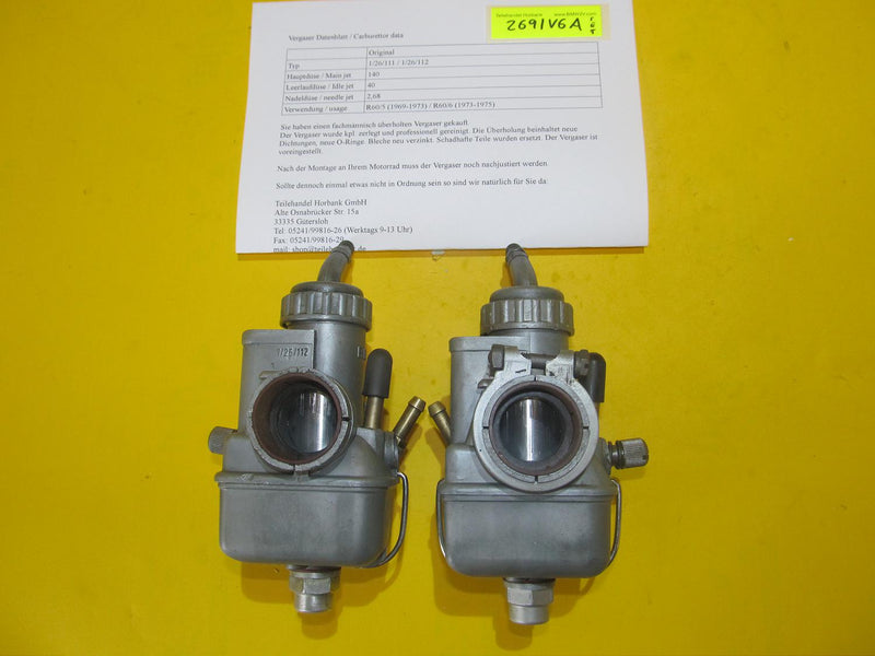 BMW R60 R50 /5 /6 Set Vergaser Bing 1/26/111 1/26/112 -überholt- carburettor