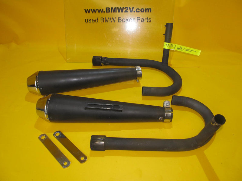 BMW R65 Monolever Zubehör Schalldämpfer Satz mit 35mm Krümmer Auspuff