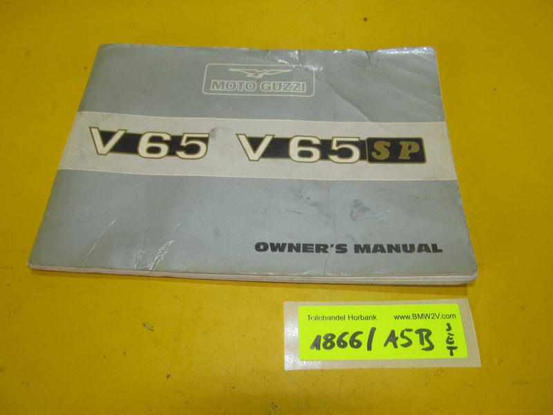 Moto Guzzi V65 Owners manual Fahrerhandbuch Bordbuch Betriebsanleitung 1982