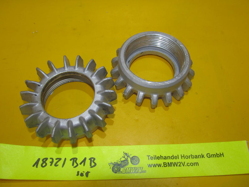 BMW R100 R80 R75 R60 52mm Satz Auspuffmutter Sternmutter Exhaust star nut set