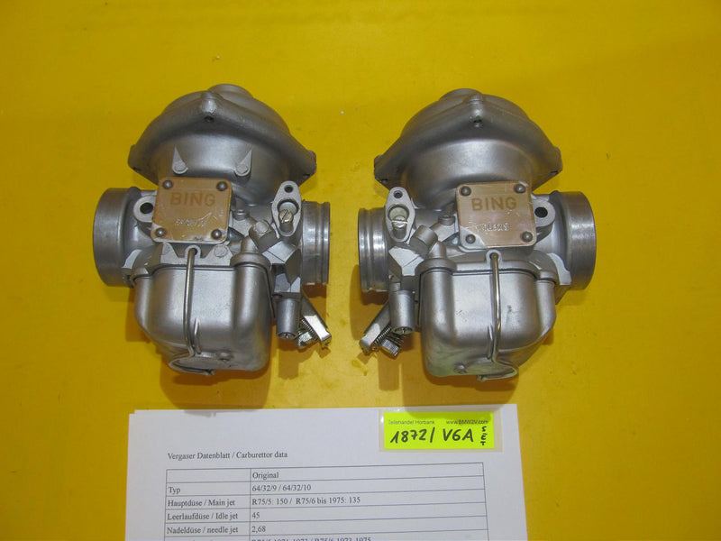 BMW R75 /6 (/5) Set Vergaser Bing 64/32/9 64/32/10 -überholt- carburettor restored
