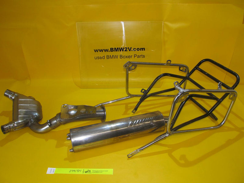 BMW R80 G/S ST Schalldämpfer Auspuff tief BSM Future mit Sammler u. Kofferträger