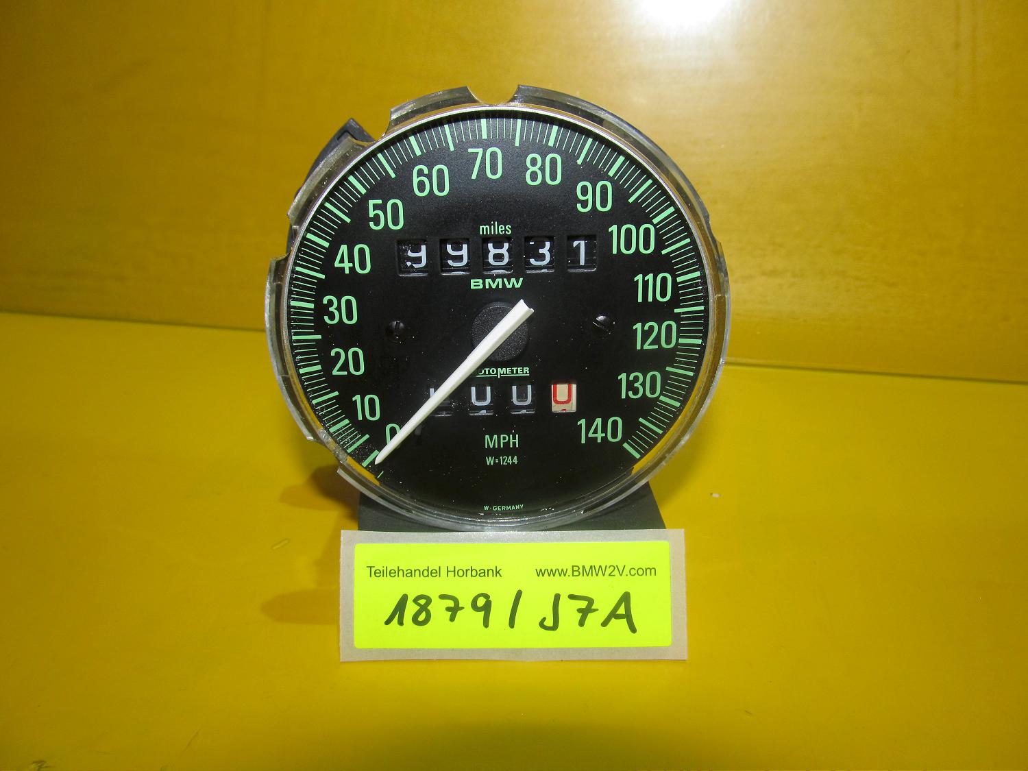BMW R80 /7 Tachometer USA W=1244 (W773) Motometer Speedometer MPH