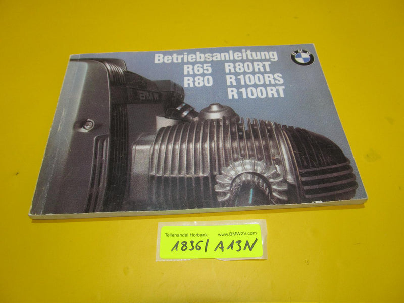 BMW R100 R80 R65 RT RS Betriebsanleitung Serviceheft 9798740 1995 riders manual