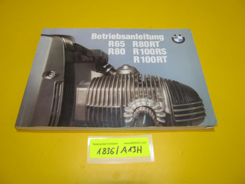 BMW R100 R80 R65 RT RS Betriebsanleitung Serviceheft 9798740 1990 riders manual